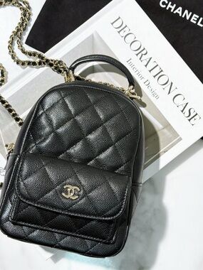 New CC GWP Quilted mini backpack Chain Bag Black Quilted New Novelty